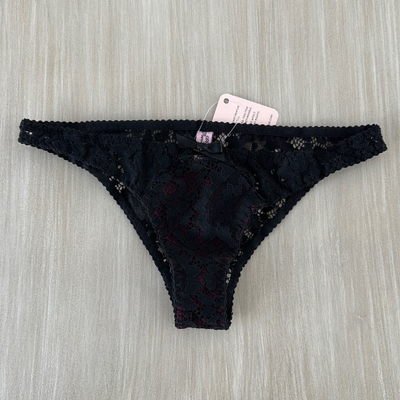 NWT Agent Provocateur Black and Red Lace Underwear Size 2 - Picture 1 of 4